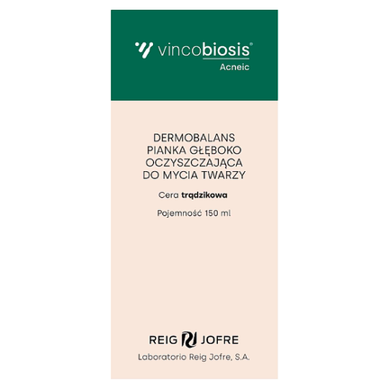 Vincobiosis Acneic Dermobalans, pianka głęboko oczyszczająca do mycia twarzy, 150 ml - zdjęcie produktu