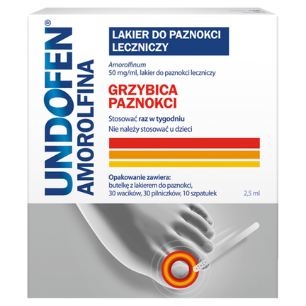 Undofen Amorolfina, 50 mg/ml, lakier do paznokci, 2,5 ml - PRODUKT LECZNICZY NIEREFUNDOWANY OTC