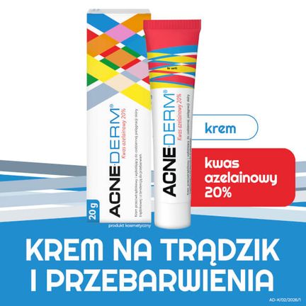 Acne-derm, krem przeciwtrądzikowy i wybielający, 20 g - KOSMETYK