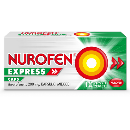 Nurofen Express Caps, 200 mg, 10 kapsułek - zdjęcie produktu