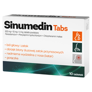 Sinumedin 650 mg + 10 mg + 4 mg, 10 tabletek powlekanych