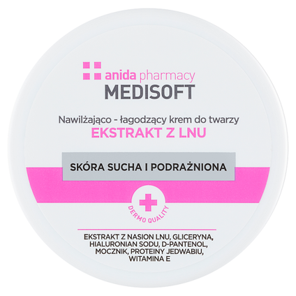 SCAN-ANIDA Anida Medi Soft, krem nawilżająco-łagodzący kwiat lnu, 100 ml — Składniki i ocena