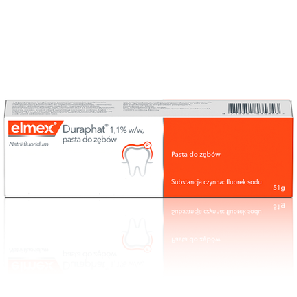 Elmex Duraphat 1,1% w/w, pasta do zębów, 51 g - PRODUKT LECZNICZY NIEREFUNDOWANY OTC