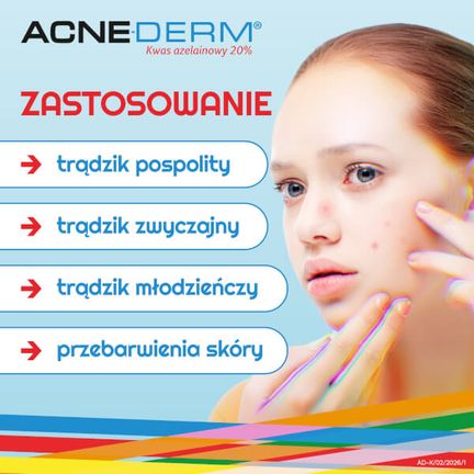 Acne-derm, krem przeciwtrądzikowy i wybielający, 20 g - 5908235400143