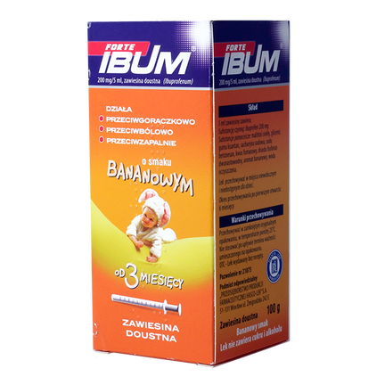 Ibum Forte 200 mg/5 ml, zawiesina doustna, o samku bananowym, 100 g - zdjęcie produktu
