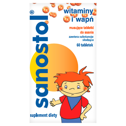 Sanostol, 60 tabletek musujących do ssania - SUPLEMENT DIETY