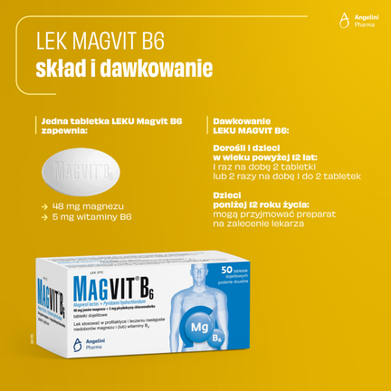 Magvit B6, 50 tabletek powlekanych dojelitowych - TABLETKI