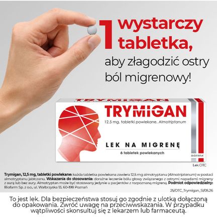 Trymigan, 12,5 mg, 6 tabletek powlekanych - Układ nerwowy