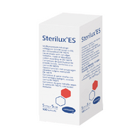 Sterilux ES, 5 cm x 5 cm, kompresy z gazy bawełnianej niejałowe, 17-nitkowe, 8-warstwowe, 100 sztuk