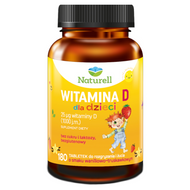 Naturell Witamina D dla dzieci, 180 tabletek do rozgryzania i żucia