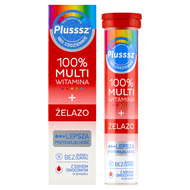 Plusssz 100% Multiwitamina + Żelazo, 20 tabletek musujących