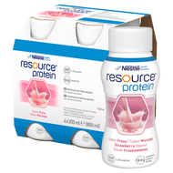 Resource Protein, smaku truskawkowy, 4 x 200 ml, preparat odżywczy w płynie