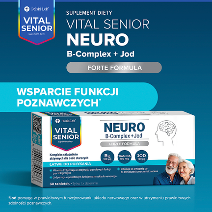 Vital Senior Neuro B-Complex + Jod, 30 tabletek - TABLETKI