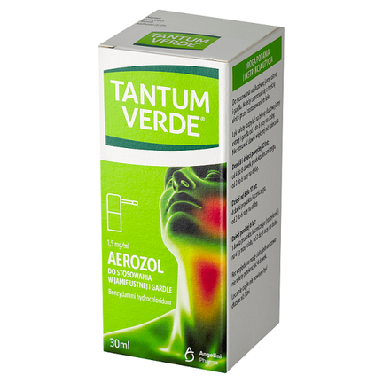 Tantum Verde 1,5 mg/ml, aerozol do stosowania w jamie ustnej i gardle, 30 ml - PRODUKT LECZNICZY NIEREFUNDOWANY OTC