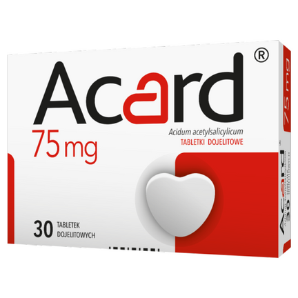 Acard 75 mg, 30 tabletek dojelitowych - zdjęcie produktu