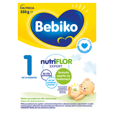 Bebiko NutriFlor Expert 1, mleko początkowe dla niemowląt od urodzenia, 550 g - zdjęcie produktu