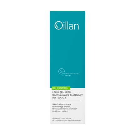 Oillan Oil Control, lekki żel-krem nawilżająco-matujący do twarzy, 50 ml - KOSMETYK