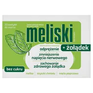 Meliski + żołądek, pastylki do ssania, 20 sztuk