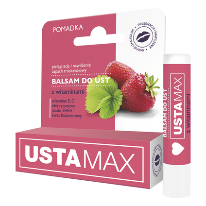 MAXMEDICAL Ustamax, balsam do ust z witaminami, 4,9 g — Składniki i ocena