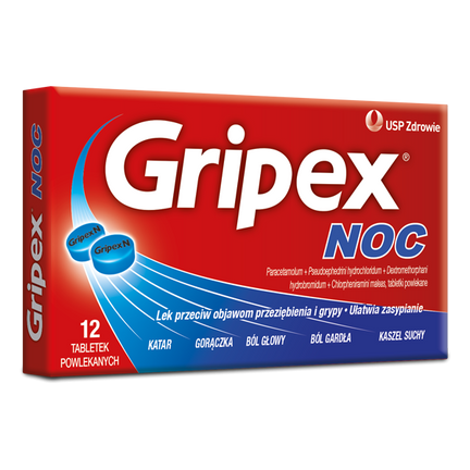 Gripex Noc, 12 tabletek powlekanych - zdjęcie produktu