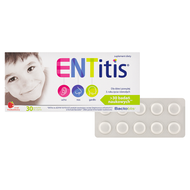Entitis, smak truskawkowy, 30 pastylek do ssania