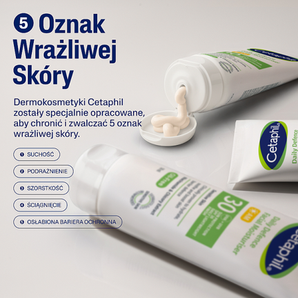 Cetaphil, krem nawilżający na dzień, SPF 30, 50 ml - Nawilżające, Ochrona UVA/UVB, Wodoodporne, Łagodzące