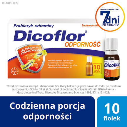 Dicoflor Odporność, płyn, 10 fiolek po 10 ml - opakowanie produktu
