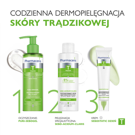 Pharmaceris T, Sebo-Acidum-Claris, 190 ml - Antybakteryjne, Oczyszczające, Regulujące