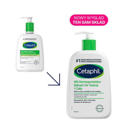 Cetaphil MD Dermoprotektor, balsam do twarzy i ciała, 473 ml - Nawilżające, Regenerujące, Łagodzące