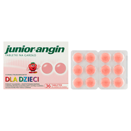 Junior-angin, truskawkowy, 36 tabletek