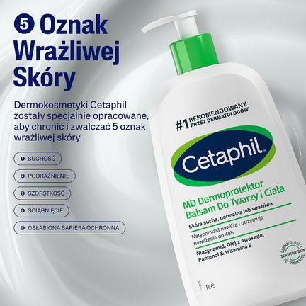 Cetaphil MD Dermoprotektor, balsam do twarzy i ciała, 1000 ml
