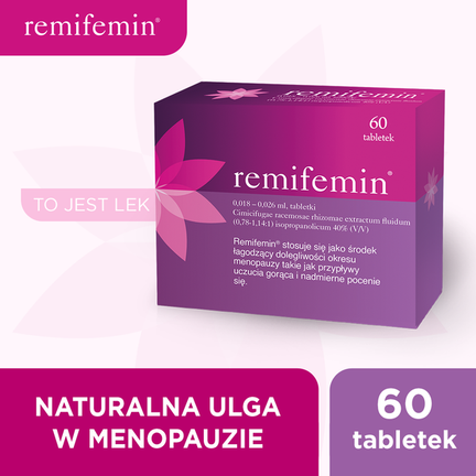 Remifemin, 60 tabletek - PRODUKT LECZNICZY NIEREFUNDOWANY OTC