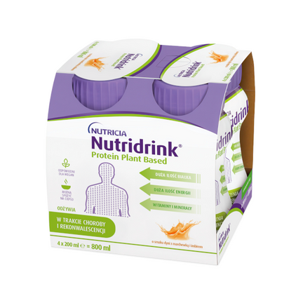Nutridrink Protein Plant Based, o smaku dyni z marchewką i imbirem, 4 x 200 ml - zdjęcie produktu