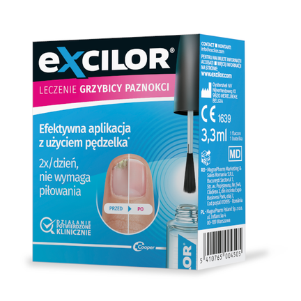 Excilor, lakier na grzybicę paznokci, płyn, 3,3 ml - zdjęcie produktu