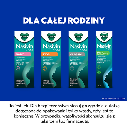 Nasivin Classic 0,5 mg/ml, aerozol do nosa, 10 ml - Udrażniające nos, Łagodzące
