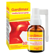 Gardimax medica lemon spray, (2 mg + 0,5 mg)/ml, aerozol do stosowania w jamie ustnej, roztwór, 30 ml