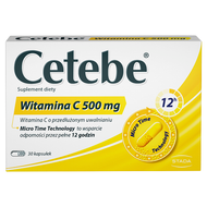 Cetebe Witamina C 500 mg, 30 kapsułek