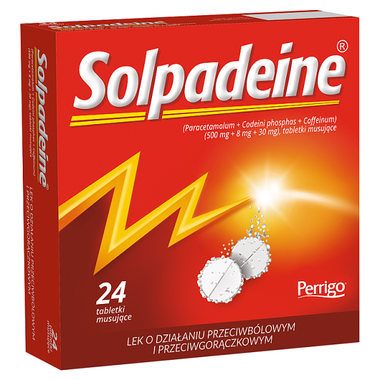Solpadeine 500 mg + 8 mg + 30 mg, 24 tabletki musujące
