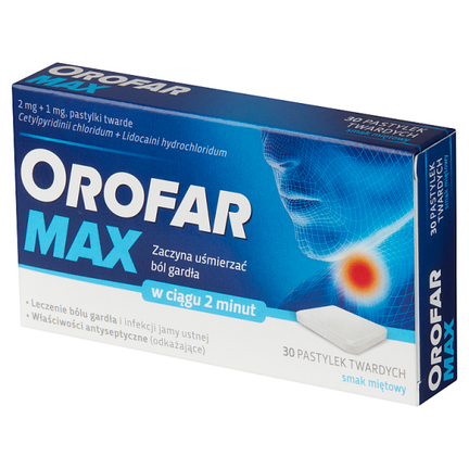 Orofar Max 2 mg + 1 mg, 30 tabletek do ssania - 5909990777730