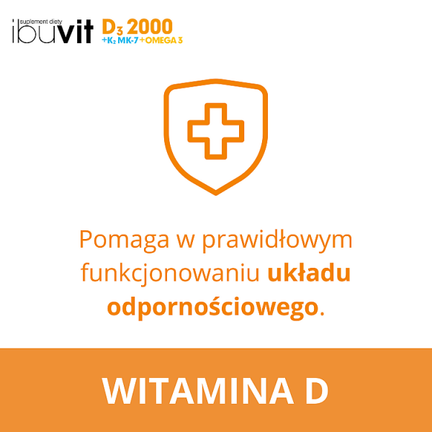Ibuvit  D3 2000 + K2 MK-7 Omega 3, 30 kapsułek - KAPSUŁKI