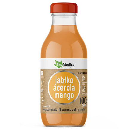 Jabłko, acerola, mango, sok bez cukru, 300 ml - zdjęcie produktu
