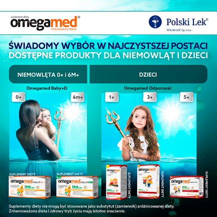 Omegamed Baby+ D, 60 kapsułek twist-off - KAPSUŁKI