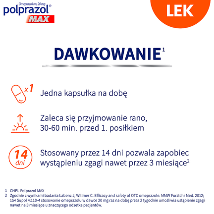 Polprazol Max, 20 mg, 14 kapsułek dojelitowe, twarde - Dorosły