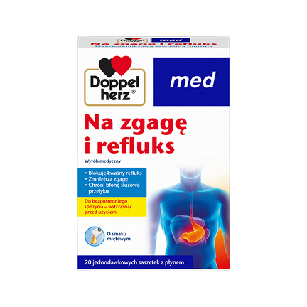 Doppelherz Med na zgagę i refluks, 20 saszetek - zdjęcie produktu