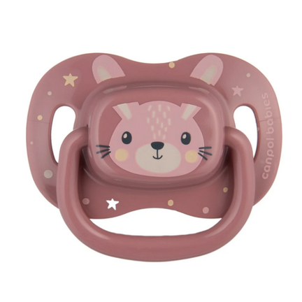 Canpol babies Smoczek silikonowy 6-18m symetryczny Cute Animals, różowy, 1 sztuka - zdjęcie produktu