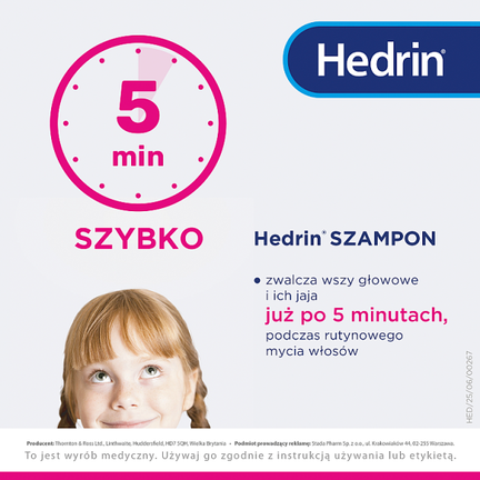 Hedrin, szampon przeciw wszom, 100 ml - STADA