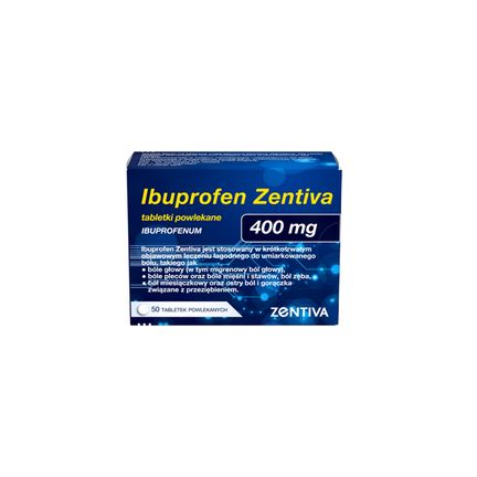 Ibuprofen Zentiva, 400 mg, 50 tabletek powlekanych - zdjęcie produktu