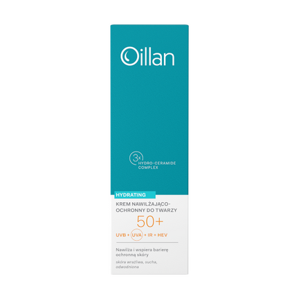 Oillan Hydrating, krem nawilżająco-ochronny do twarzy SPF50+, 50 ml - zdjęcie produktu