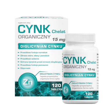 Cynk Chelat organiczny, 120 tabletek - zdjęcie produktu