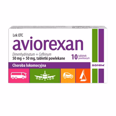 Aviorexan 50 mg + 50 mg, 10 tabletek powlekanych